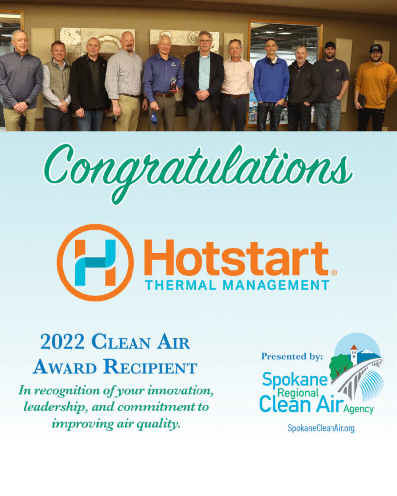 Hotstart earns the 2022 Clean Air Award
